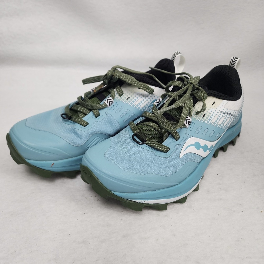 Saucony Peregrine 10 S10568-25 Womens US 6 Running Shoes Blue White Sneakers